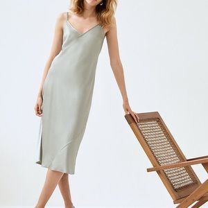 Aritzia Only Slip Dress in silver sage. Brand new, never been worn, tags on